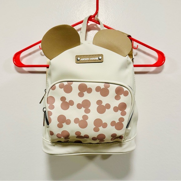 Minnie mouse mickey mouse back pack!! Tan & white Disney  display picture 1